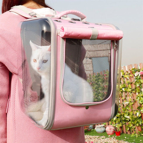 Transparent Pet Cat Carrier Backpack, Breathable Cat Portable Transporter, Portable Packaging Carrying Pet Cat