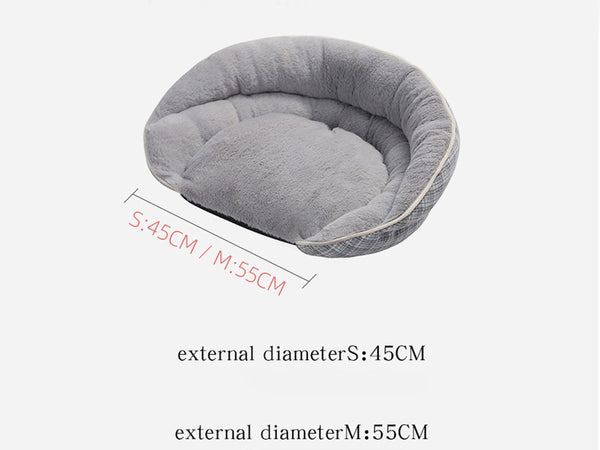 Luxury Soft Semi Circular Warm Bed for Dogs and Cats, Anti Anxiety Pet Bed