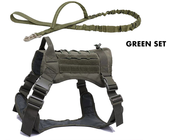 No Pull Service and Large Dog Harness, Strong Dog Anti Pull Chest Harness and Leash set