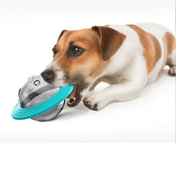 Dog Treat Dispenser Toy, Flying Saucer Pet Food Leaker Toy