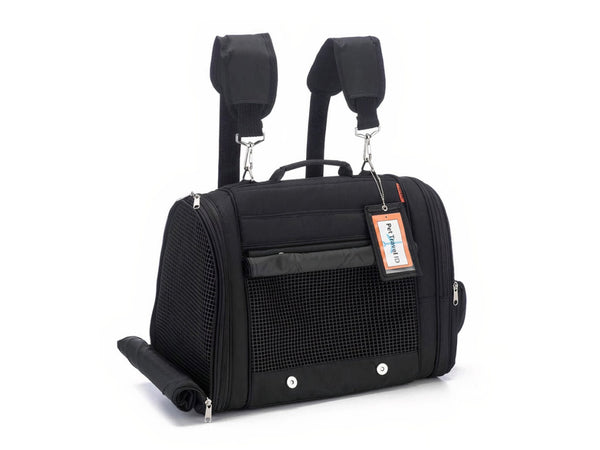 Black Airline Cabin Approved Pet Backpack Carrier, On Board Jet Pet Carrier