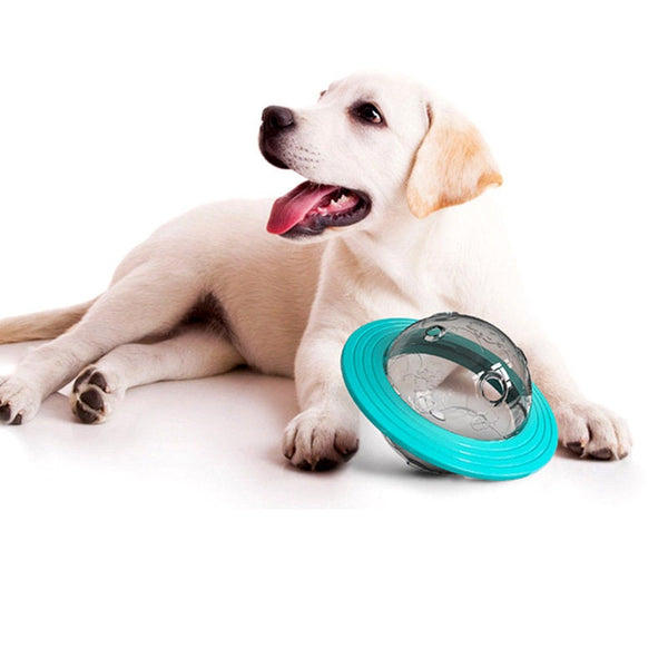 Dog Treat Dispenser Toy, Flying Saucer Pet Food Leaker Toy