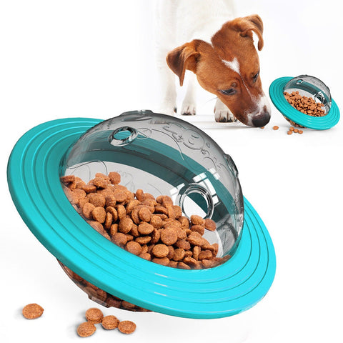 Dog Treat Dispenser Toy, Flying Saucer Pet Food Leaker Toy