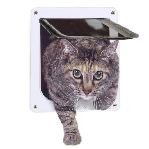 4 Way Cat Door, Lockable Magnetic Cat Flap