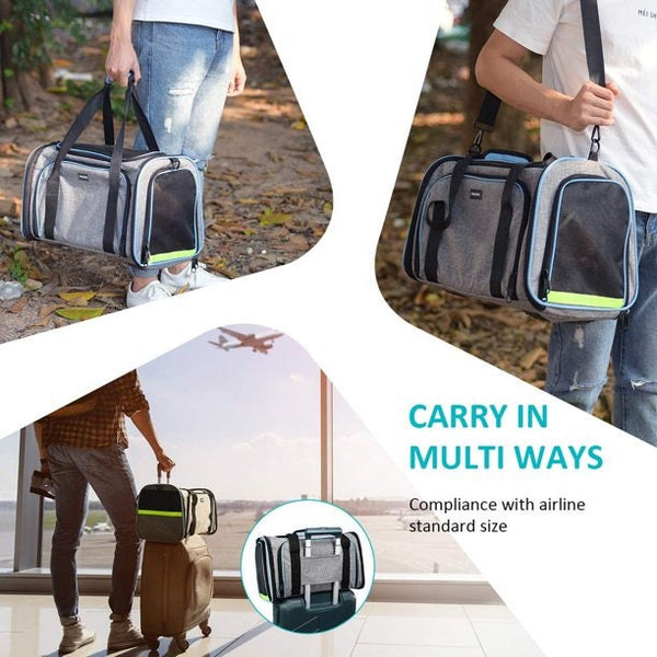 Expanding Top Opening Pet Carrier, Airline Approved Cat Carrier Bag