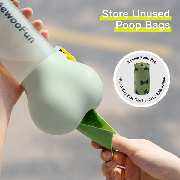 3 in 1  Dog Water Bottle, Dog Water and Poop Bag Dispenser Bottle