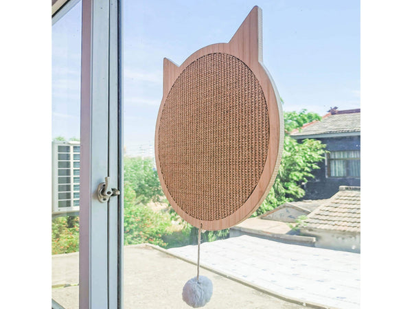 Sisal and Wood Cat Scratching Board, Window Mounted Cat Scratching Board, Natural Claw Sharpening Cat Mat