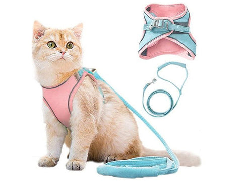 Cat Chest Harness And Leash Set, Small Dog Harness and Lead, Cat and Dog Reflective Lead and Harness