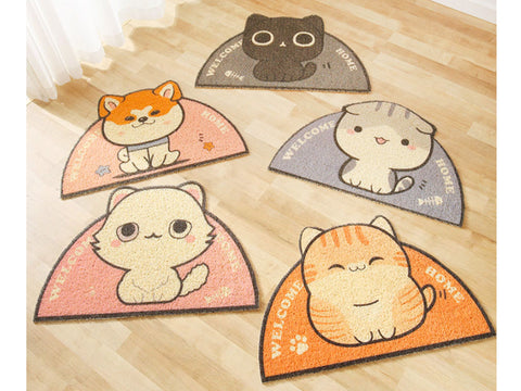 Large Cat Litter Tray Mat, Cute Cartoon Cat Litter Box Mats, Anti-Splash Cat Litter and Feeding Placemat for Pets