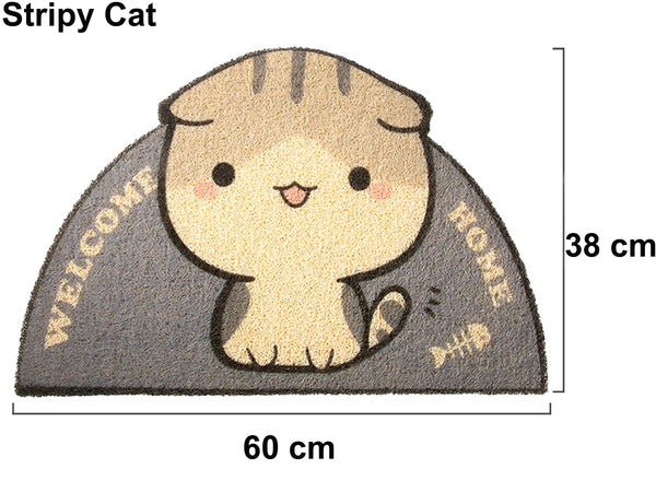 Large Cat Litter Tray Mat, Cute Cartoon Cat Litter Box Mats, Anti-Splash Cat Litter and Feeding Placemat for Pets