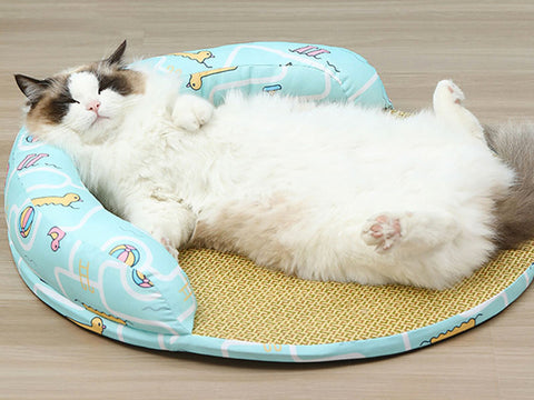 Cooling Summer Rattan Pet Bed, Cooling Circular Pet Bed, Summer Cat Basket, Cooling Dog Basket