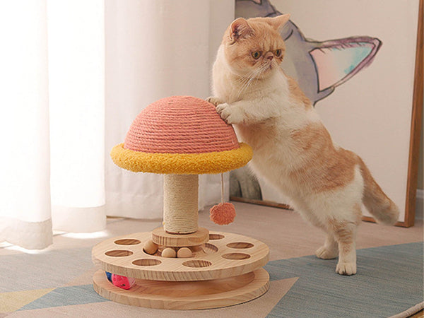 Wood And Sisal Turntable Cat Toy, Cat Claw Sharpening Toy, Cat Scratching Board, Cat Scratching Post