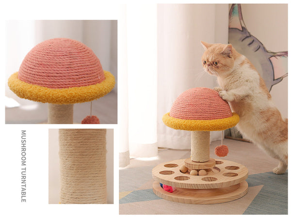 Wood And Sisal Turntable Cat Toy, Cat Claw Sharpening Toy, Cat Scratching Board, Cat Scratching Post